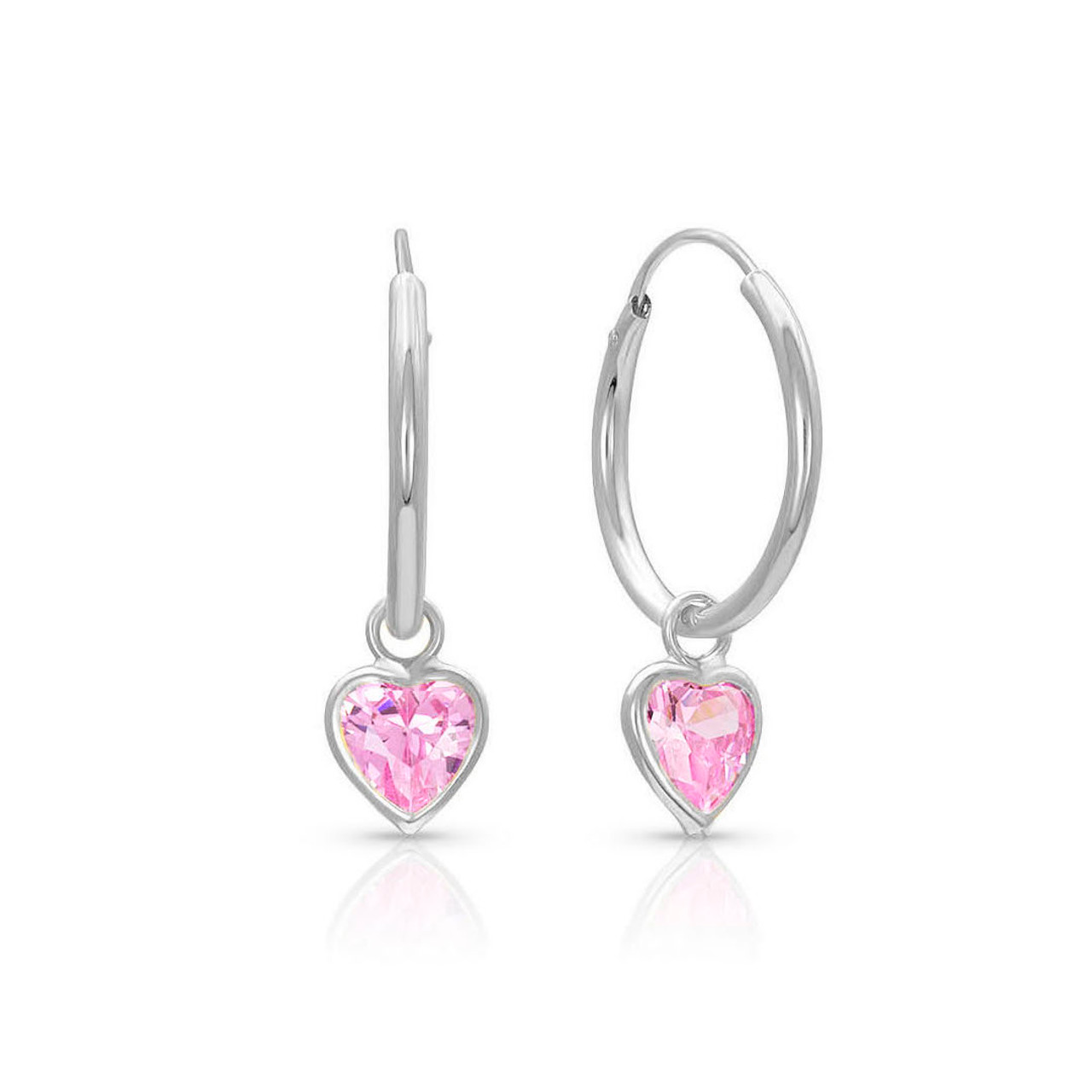 Cherished Moments Sterling Silver Huggie Hoop Earrings with CZs for Ki –  Poppeas A Unique Boutique