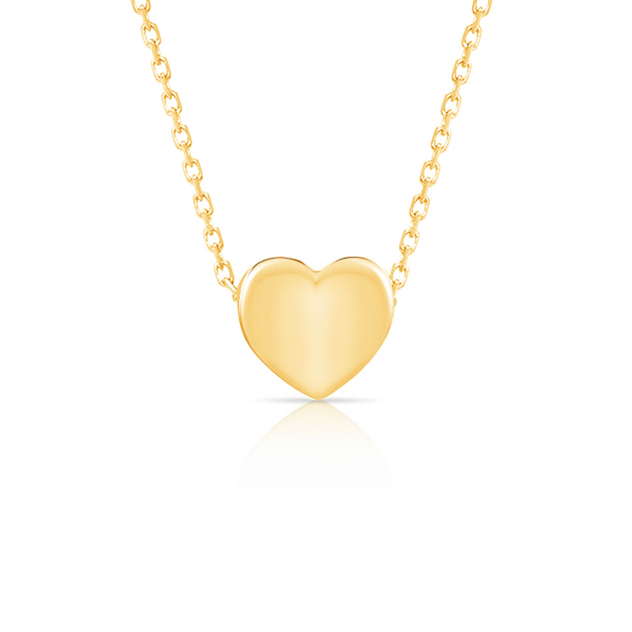 Gold-Filled Ribbed Heart Pendant Necklace | Midori Jewelry Co.