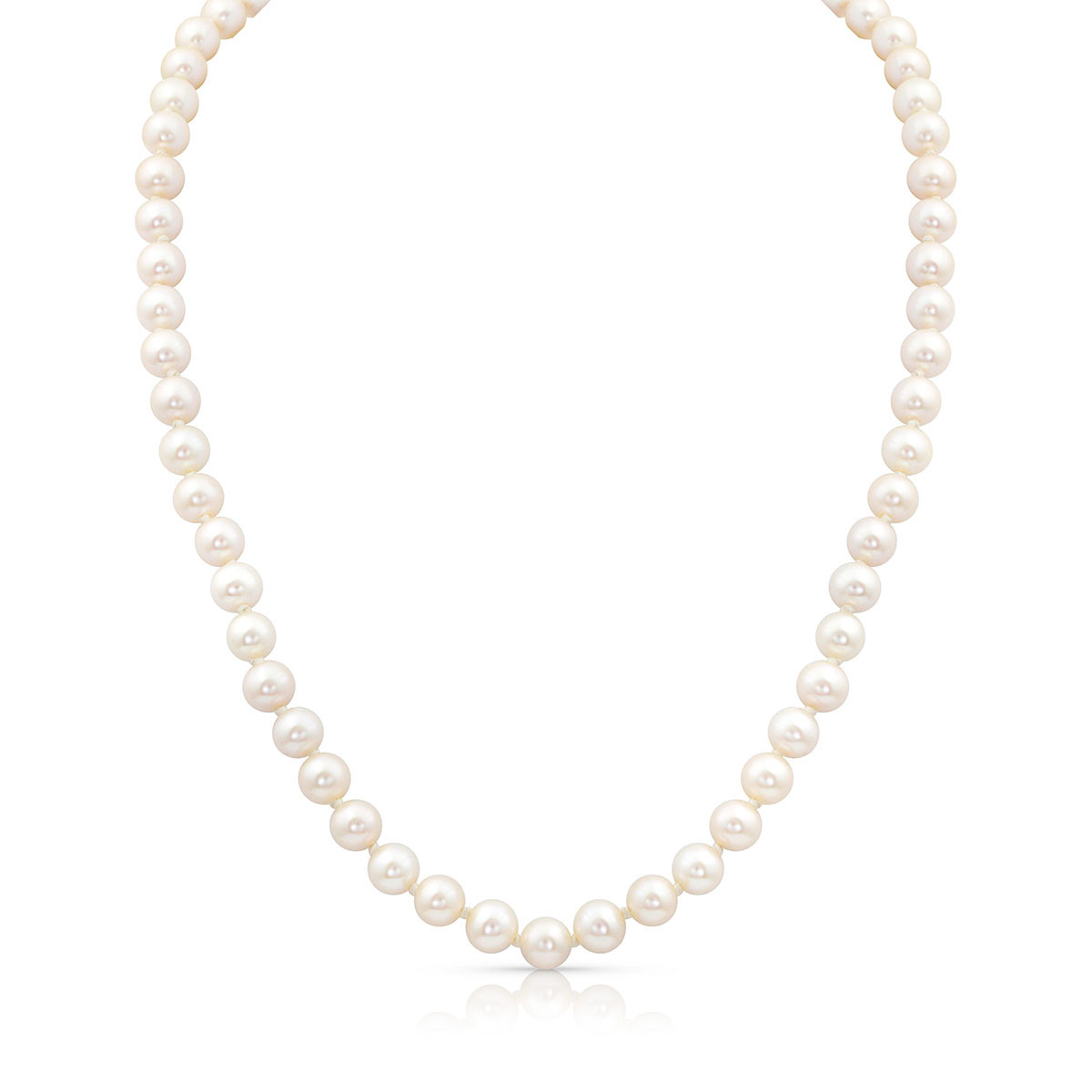 Girls Pearl Necklace w/Silver Filigree 