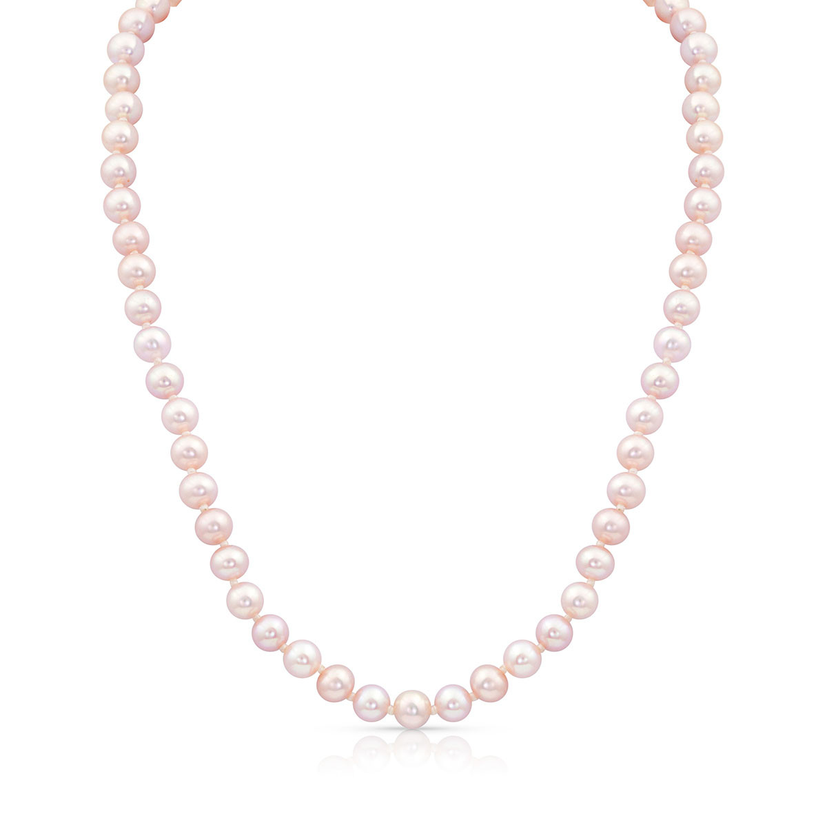 Girls Pearl Necklace w/Silver Filigree 