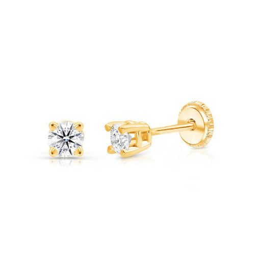 Baby/Kids Diamond Earrings Screw Back 