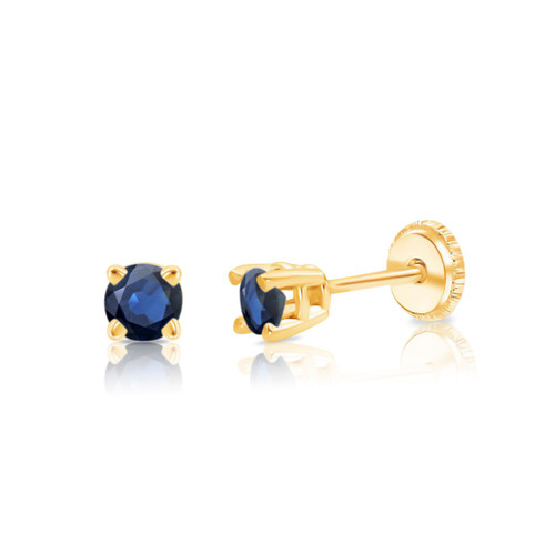 Sapphire and Diamond Earrings in Yellow Gold | KLENOTA