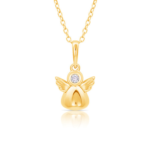 Gold Personalized Cherub Guardian Angel Pendant Necklace Engraved with Any  Name(Yellow/Rose/White)