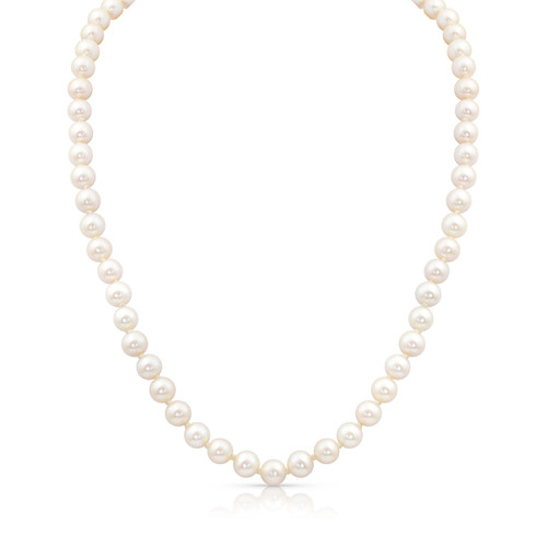 Girls Pearl Necklace w/Silver Filigree 