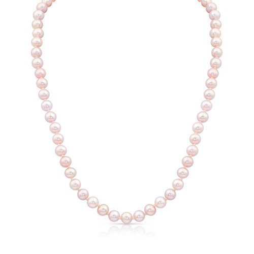 Girls Pearl Necklace w/Silver Filigree 