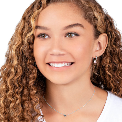 Girls hoop earrings white gold 