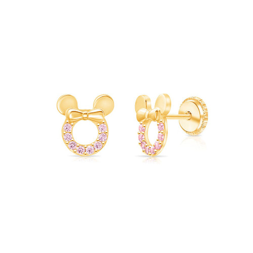 Disney Mickey Mouse & Minnie Mouse Sparkling Hoop Earrings | Gold plated |  Pandora US