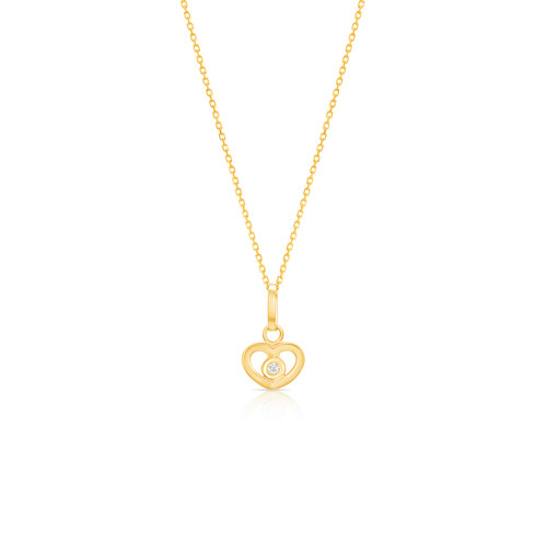 Diamond heart necklace | 14k gold
