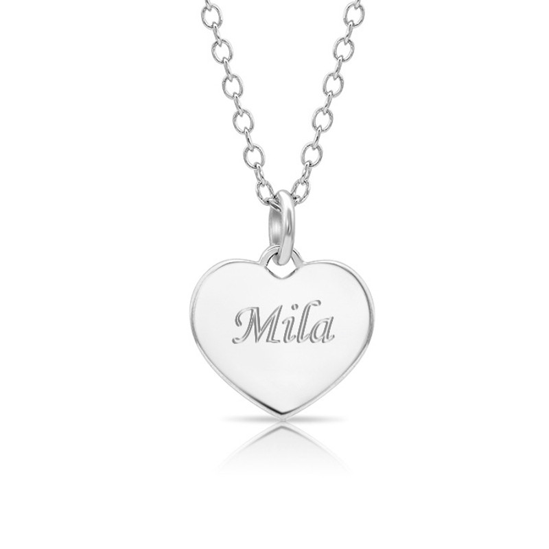 Amazon.com: Engraved Silver Heart Necklace Pendant - Ships from USA :  Clothing, Shoes & Jewelry