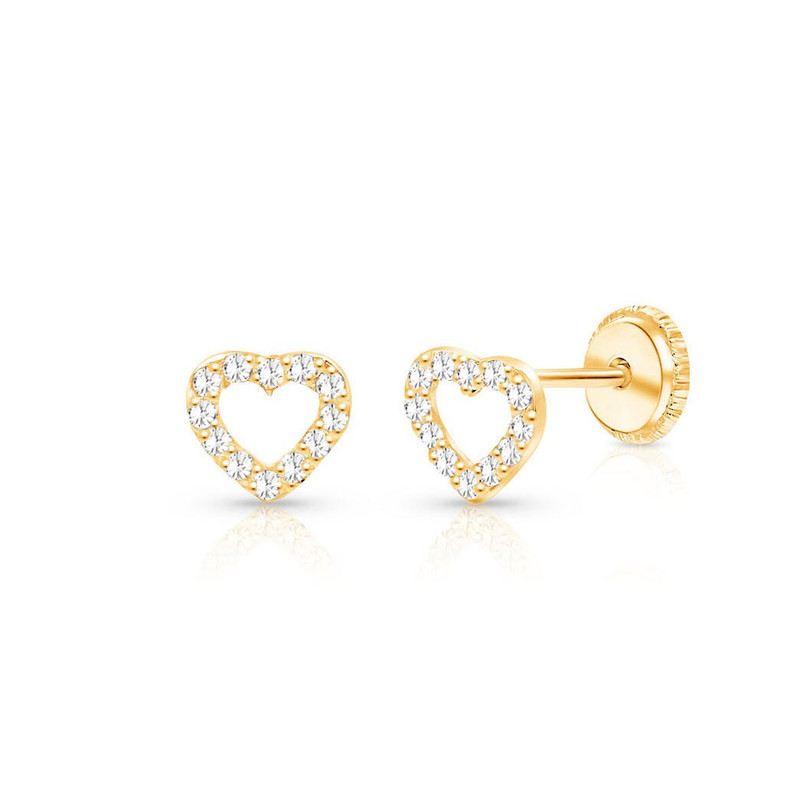 April birthstone earrings w/cz | 14k gold