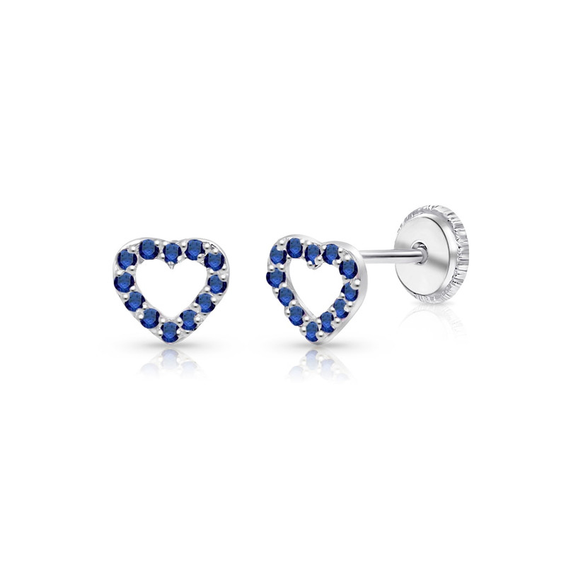 September birthstone earrings baby|kids - 14k white gold w/CZ