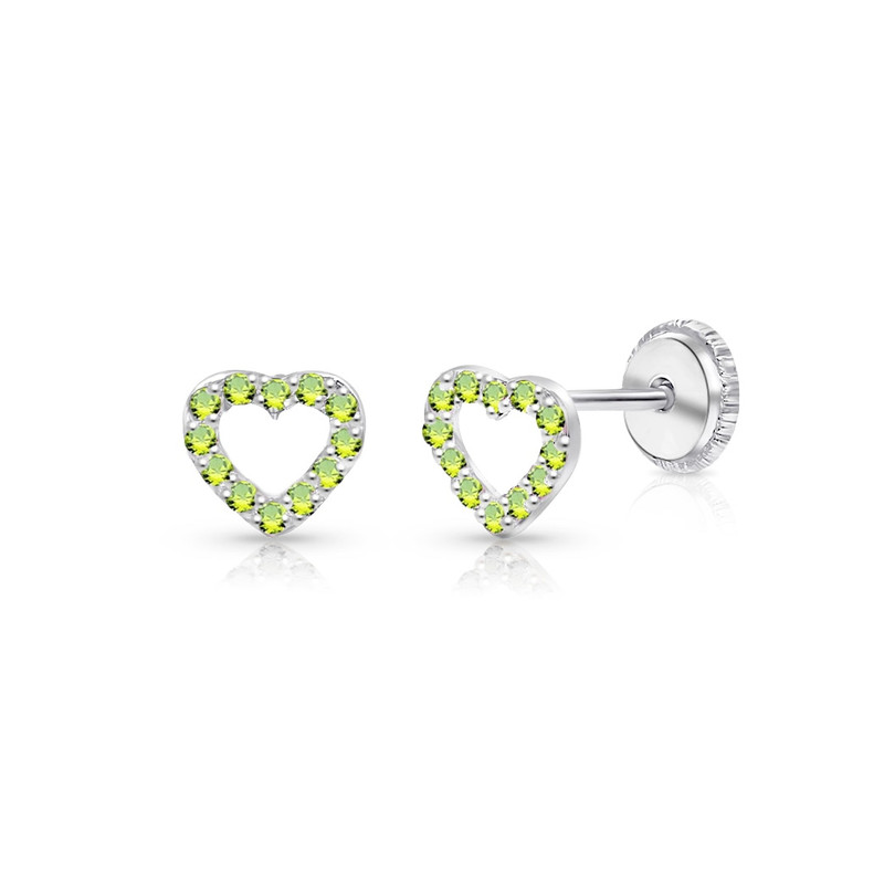 August birthstone earrings baby/kids | white gold