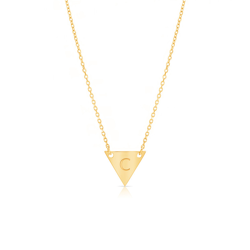 Stevie Nicks Triangle Pyramid Necklace, Pyramid Pendant, Sterling Silver  with 24K gold Plating, 16 inch gold-filled curb chain