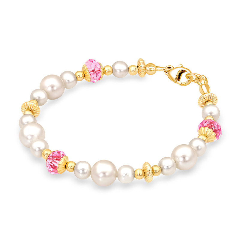 Baby pearl bracelet | Girls pearl bracelet - 14K Gold