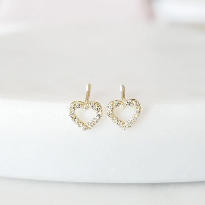 Baby CZ Heart Earrings – Lawlor Jewelry