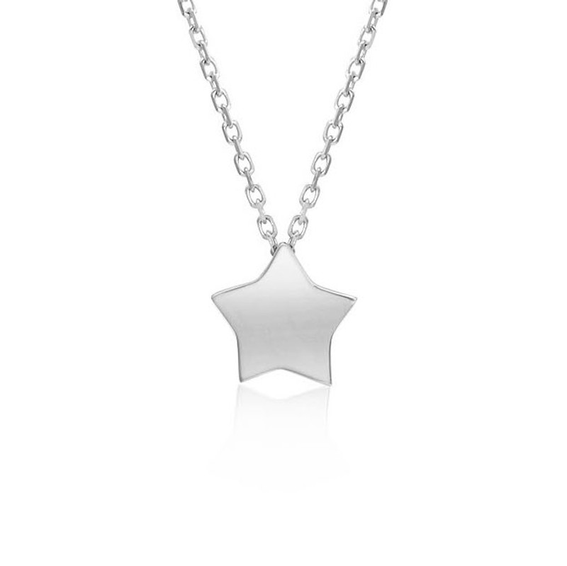 Girls star necklace | White gold