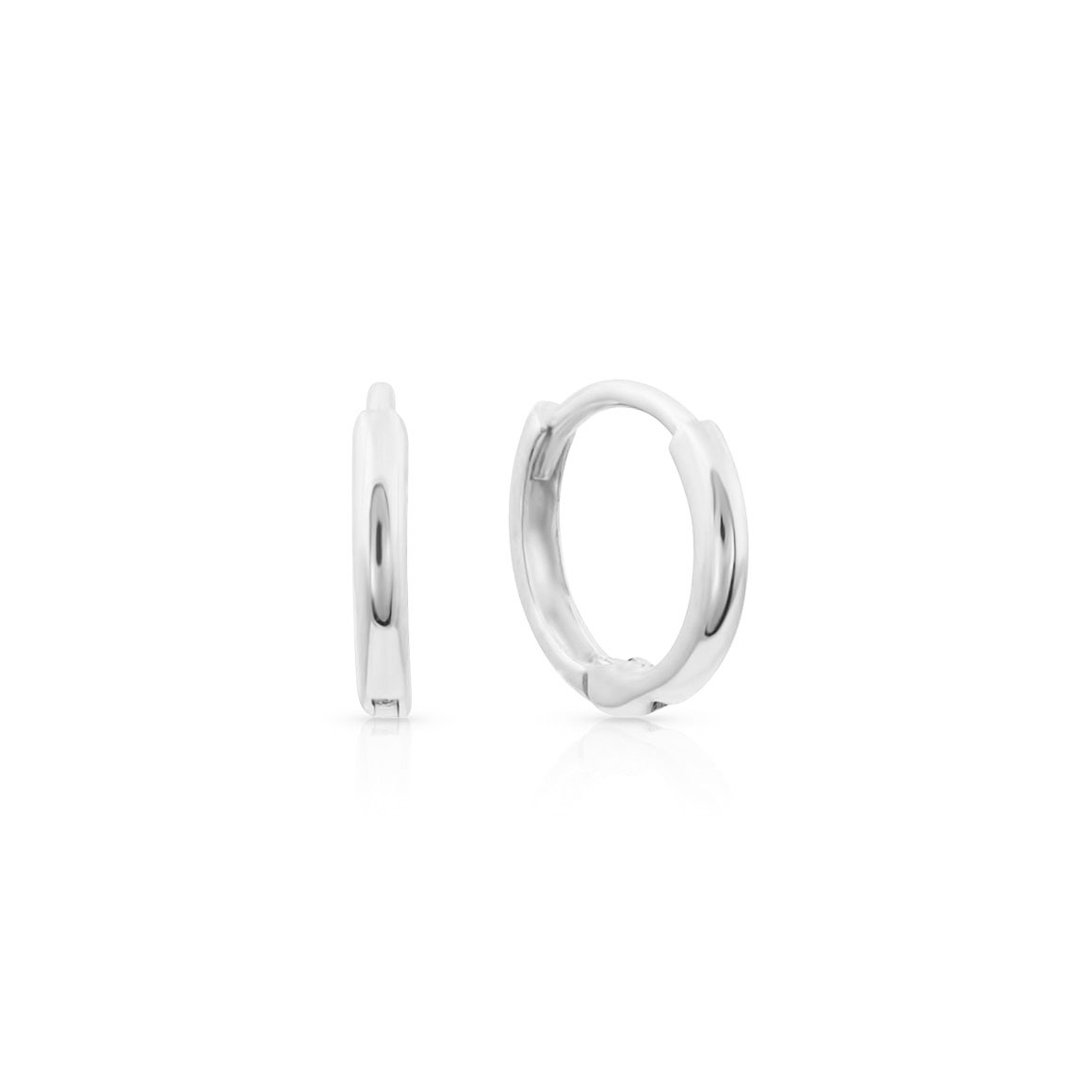 Kids Huggie Hoop Earrings - Small | 14K White Gold - The Jeweled