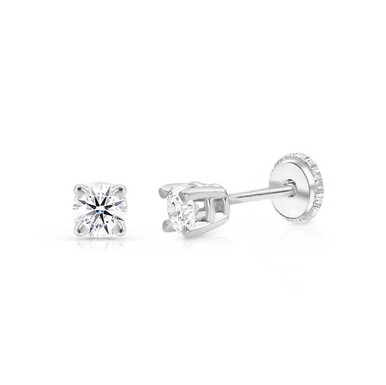 Baby And Toddler 14K White Gold Diamond Star Silicone Back