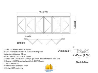 216"X80" CUSTOM ENERGY EFFICIENT ALUMINUM BIFOLD DOOR