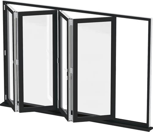 72"x36" custom energy efficient aluminum bifold window