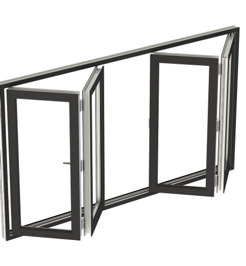 96"x48" custom energy efficient aluminum bifold window