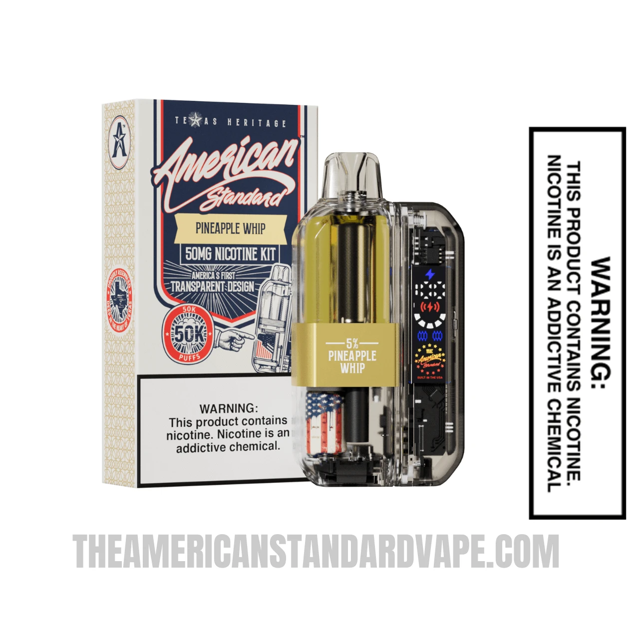 Pineapple Whip American Standard 50K Disposable Vape Kit With Package Box