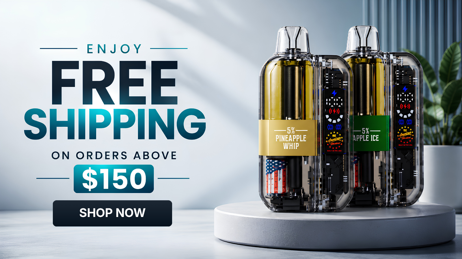 American Standard Free Shipping Vape Banner