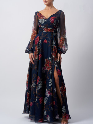 Mascara MC192065 Floral Chiffon Occasion Wear Dress