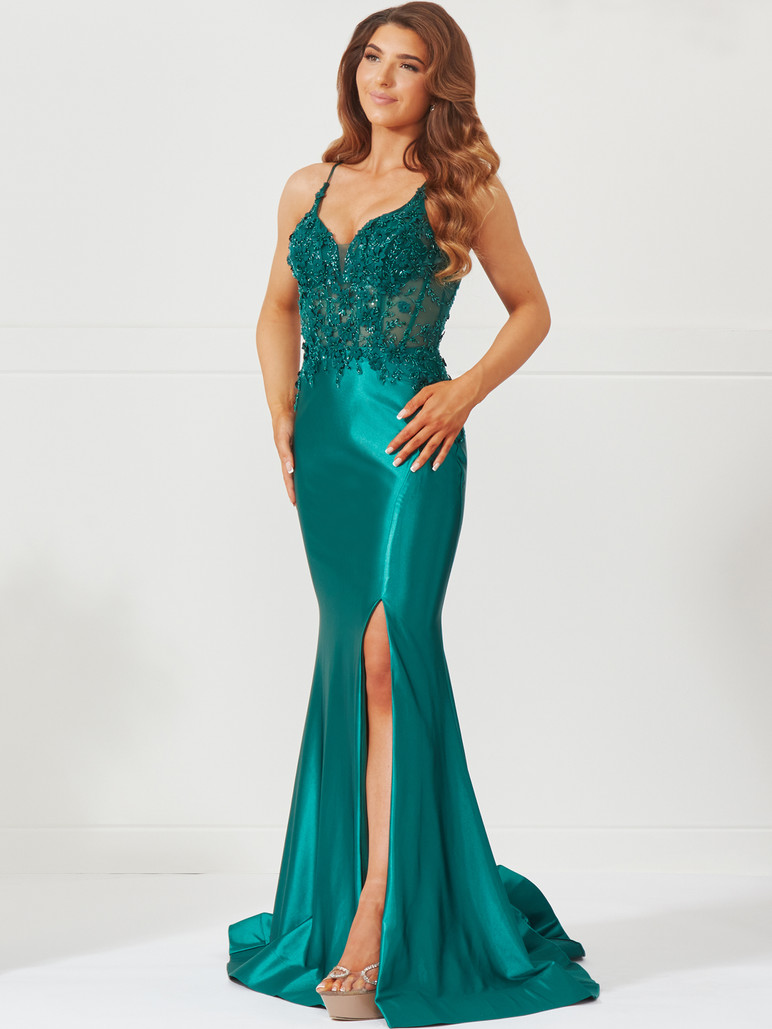 Angel Forever AF4317 Satin Fitted Prom and Evening.