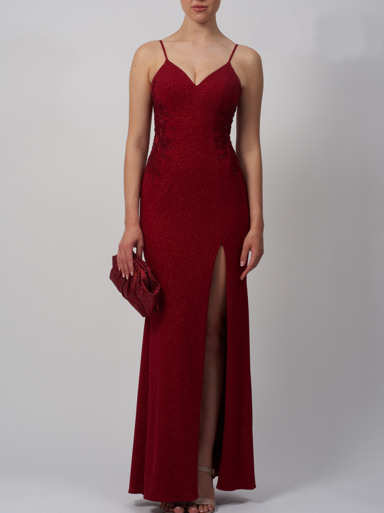 Mascara MC19316 Sparkle Jersey and Lace Fitted Prom and Evening Dress
