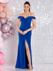 Tiffanys Feliz fitted sparkle dress with bardot neckline.
