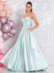 Tiffanys Sundae satin ballgown with boned embossed bodice.
