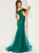 Angel Forever AF4306 Feathered Emerald Fishtail Dress