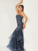 Angel Forever AF4302 Fishtail Beaded Dress in Midnight Blue
