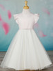 Emma Bridals EB12475 Satin Flower Girl Dress with Frill Sleeves