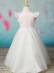 Emma Bridals EB12475 Satin Flower Girl Dress with Frill Sleeves