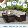 3 Pieces Hand-Woven Rattan Outdoor Sofa Set with Dining Table B593-HW67690+