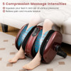 Foot & Calf Massager with Heat, Compression & Vibration, Shiatsu Deep Kneading Massage Machine for Pain Relief, Circulation & Recovery, Remote Control, Adjustable Stand