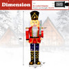 Pair of 5 foot nutcracker soldier decorations with lights flanking a front door for symmetrical holiday display