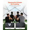 Four adults sitting comfortably inside black 4-person portable sauna tent with towels Four adults sitting comfortably inside black 4-person portable sauna tent with towels