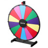 Overhead angle of the spinning prize wheel showing 14 distinct, vibrant segments and clean dry erase surfaces. Overhead angle of the spinning prize wheel showing 14 distinct, vibrant segments and clean dry erase surfaces.