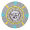 Players admiring the weight and quality of The Mint clay poker chips at poker night