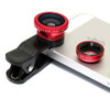 Macro lens clipped onto iPhone camera showing universal fit design for Android and iOS phones