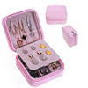 “Cool Jewels palm-sized compact jewelry box in blush pink, closed with a sleek snap closure, travel-friendly and elegant gift-ready design.