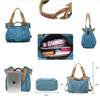 Interior of the ARM CANDY canvas tote shown open and organized with items like a notebook, keys, and a reusable bottle.