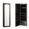 5 LEDs Jewelry Armoire Wall Mounted / Door Hanging Mirror-Brown B593-HW63092