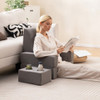 3-Piece Reading Pillow Set Extra Large Lap Desk with Coaster-Gray - Color: Gray D681-JV12606GR