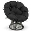 PE Wicker Papasan Chair with Thick and Removable Cushion-Black B593-NP12009