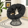 PE Wicker Papasan Chair with Thick and Removable Cushion-Black B593-NP12009