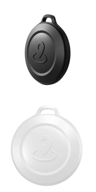 Compact multi-color GPS tracker key finder with sleek finish, designed for keys, pets, wallets and more, compatible with iOS Find My app